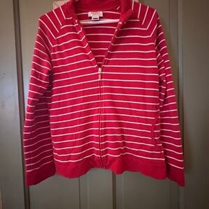 Talbots Red and White Striped Shirt